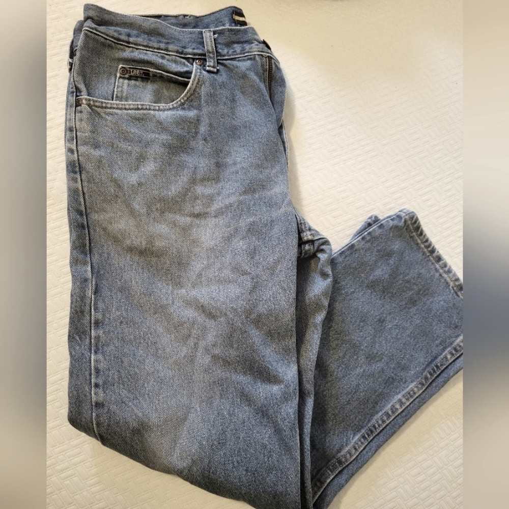 Lee straight leg jeans, medium wash, 36×29